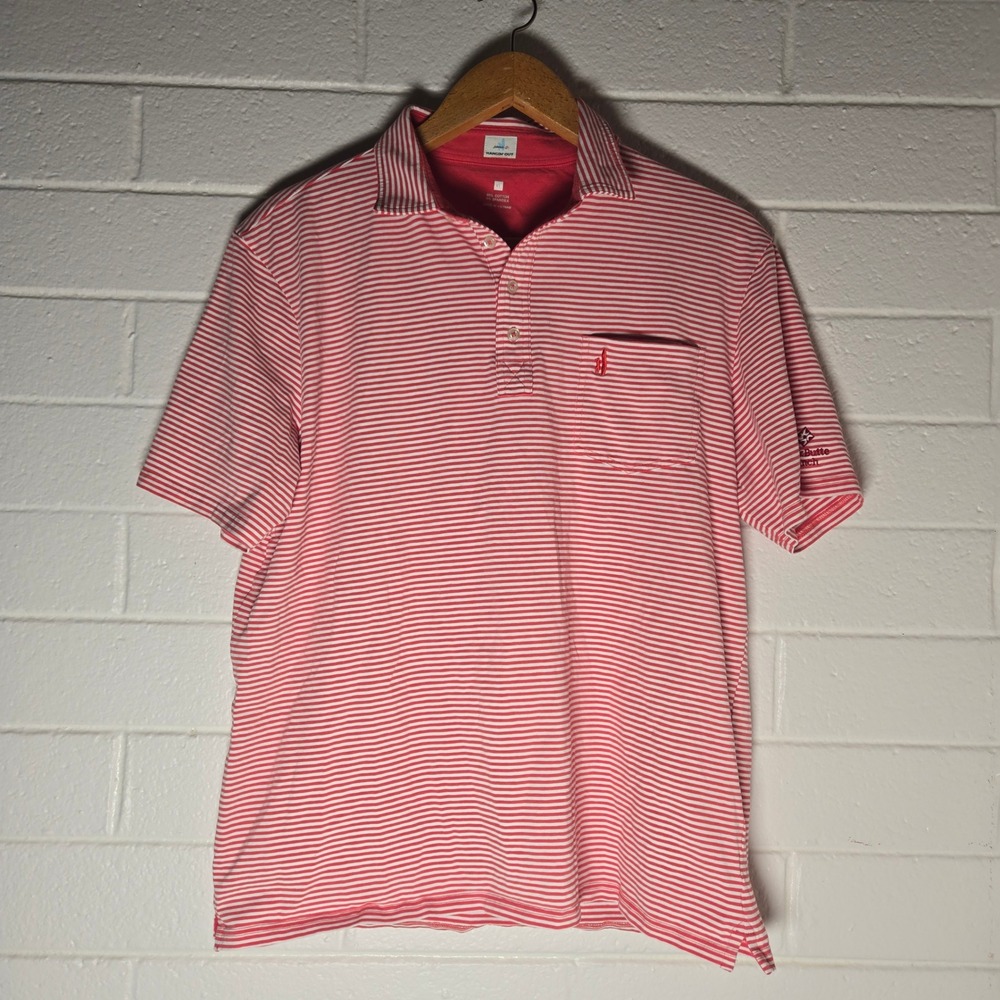 Johnnie-O Hangin Out Mens XL Striped Polo Shirt Golf Logo Preppy Country Club